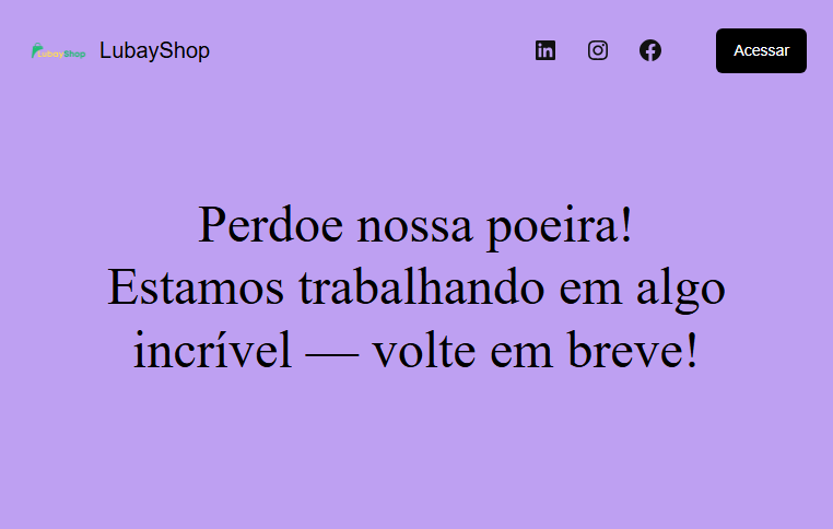 Prévia da loja virtual Lubay Shop